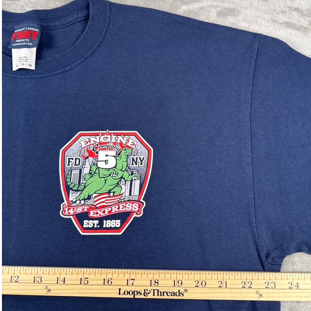 FDNY Engine Company 5 14th Street Express Navy Blue Graphic T-Shirt Mens XL - Picture 4 of 7